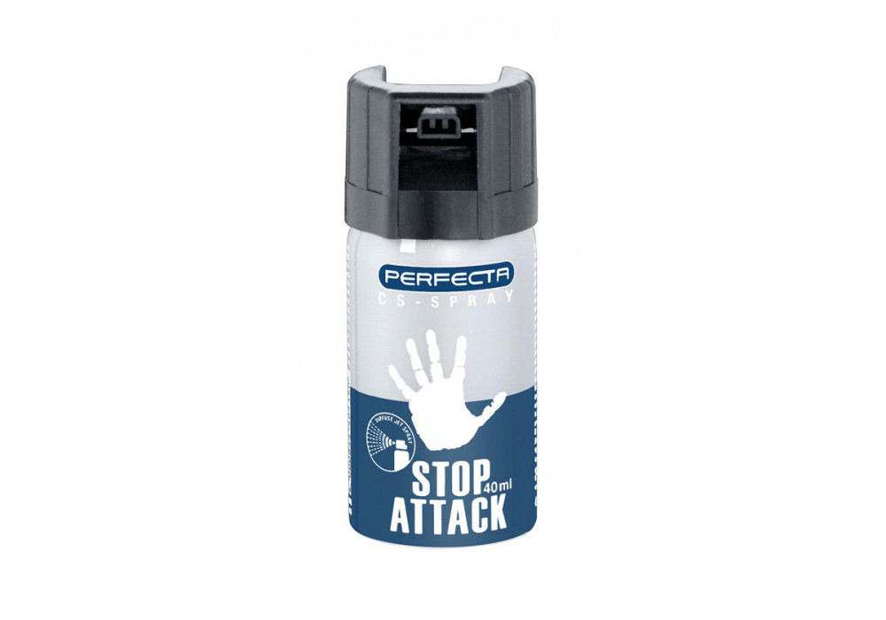 Aérosol lacrymogène GAZ CS STOP ATTACK 40ML PERFECTA UMAREX