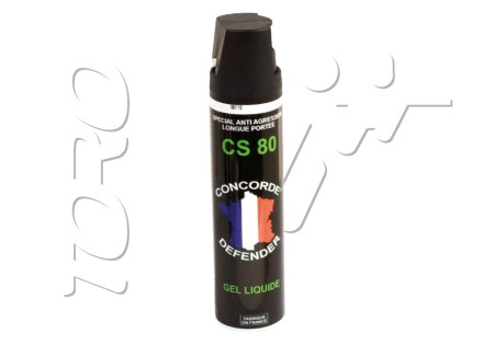 Aérosol lacrymogène GEL CS 80 INCAPACITANT 75ML CONCORDE DEFENDER