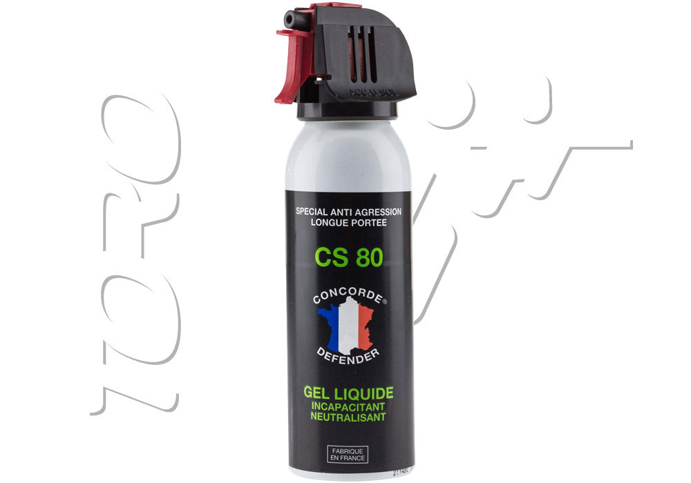 Aérosol lacrymogène GEL CS 80 INCAPACITANT 100ML CONCORDE DEFENDER