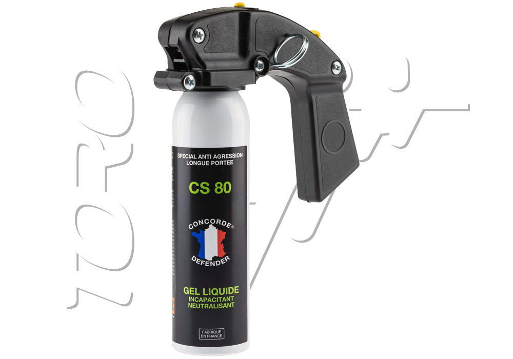 Aérosol lacrymogène GEL CS 80 INCAPACITANT 100ML POIGNEE EXTINCTEUR CONCORDE DEFENDER