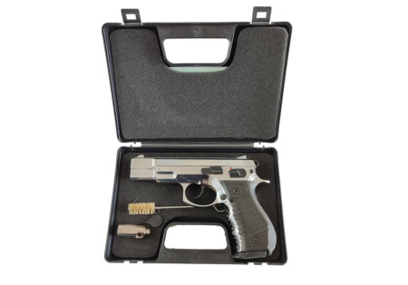 Pistolet Alarme 9mm PAK C75 CHROME BRILLANT 18 COUPS BLOW