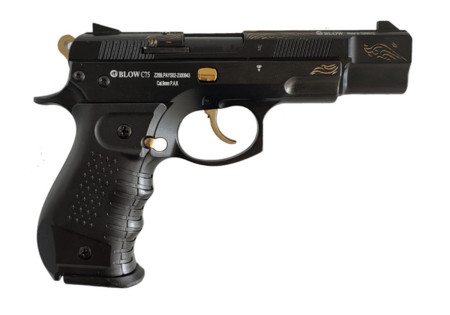 Pistolet Alarme 9mm PAK C75 BLACK GOLD "EL NINO" GRIP BLACK 18 COUPS BLOW