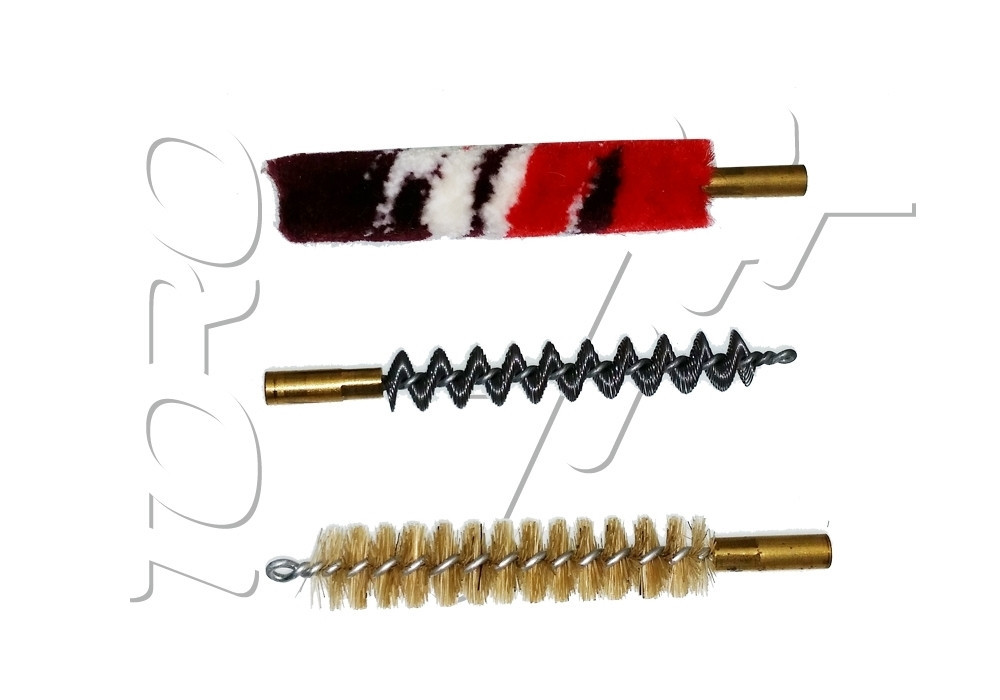 Lot de 3 brosses de nettoyage pour armes de poing 9mm