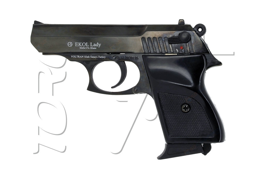 Pistolet Alarme 9mm PAK WALTER LADY BLACK 8 COUPS EKOL