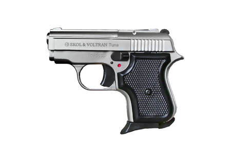 Pistolet Alarme 8mm PAK TUNA BLACK SILVER 6 COUPS EKOL