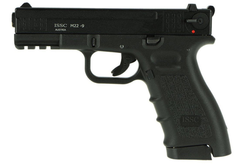 Pistolet Alarme 9mm PAK M22 TYPE GLOCK BLACK 12 COUPS ISSC