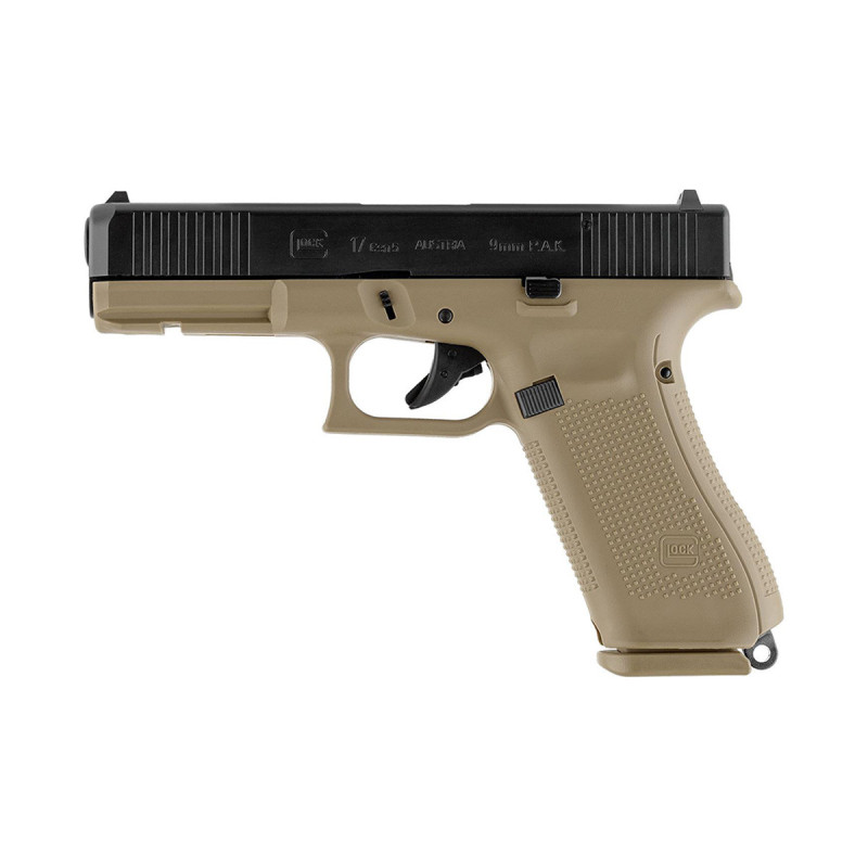 Pistolet Alarme 9mm PAK GLOCK 17 GEN5 FRENCH ARMY 17 COUPS EDITION LIMITEE UMAREX BLACK TAN + MALLETTE + GRIP