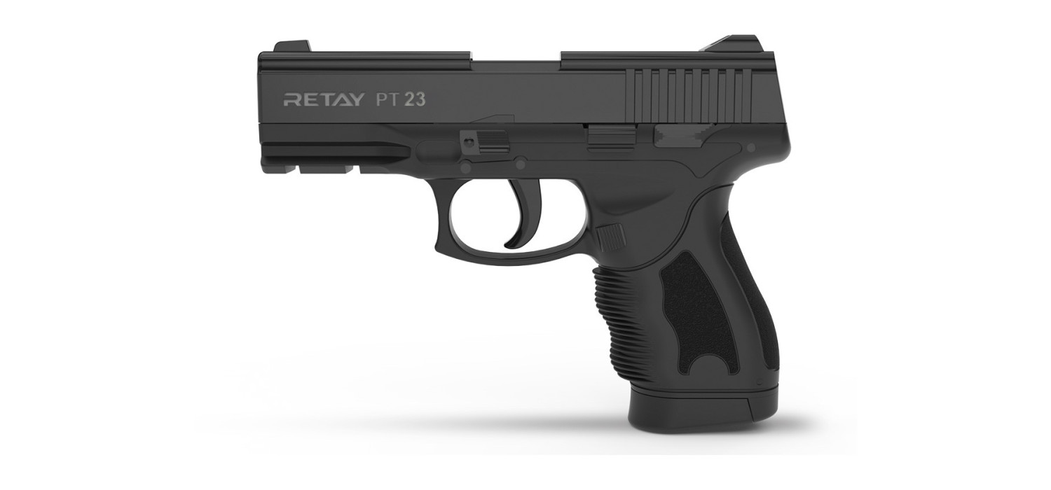 Pistolet Alarme 9mm PAK PT23 TOP FIRE (sortie des gaz sur le dessus) BLACK RETAY