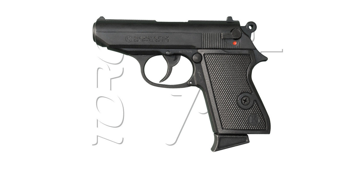 Pistolet Alarme 9mm PAK WALTHER PPK LADY K BLACK NOUVELLE GENERATION 5 COUPS KIMAR