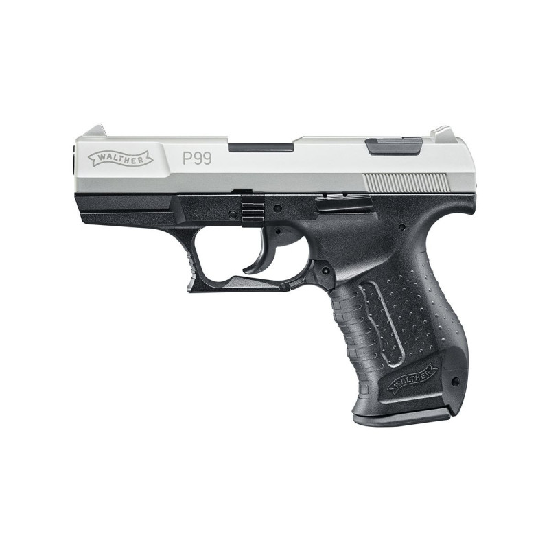 Pistolet Alarme 9mm PAK WALTHER P99 SILVER BLACK 15 COUPS UMAREX