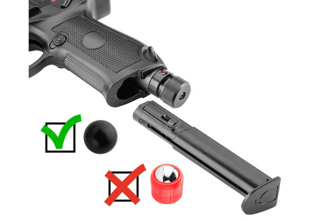 Pistolet DEFENSE CONCORDE DEFENDER TRAINER CALIBRE 0.50 CO2 BLACK 7.5 JOULES + MALLETTE + BILLES + CO2