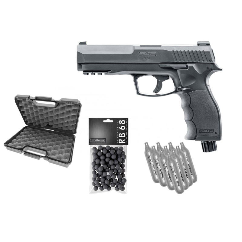 Pack PISTOLET DEFENSE HDP T4E CAL 0.50 CO2 BLACK 7.5 JOULES UMAREX