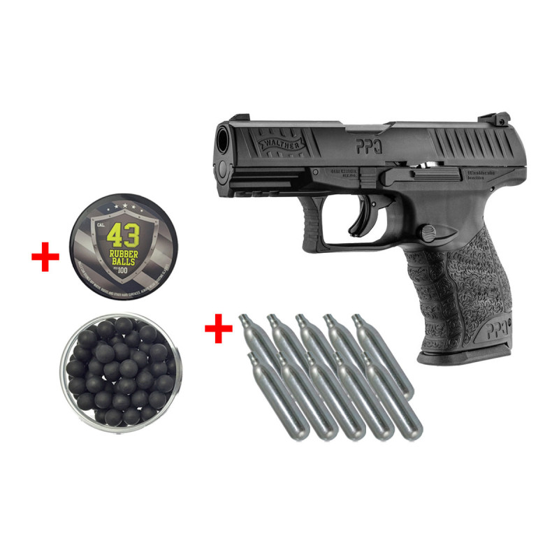 Pack DEFENSE WALTHER PPQ M2 T4E CAL 0.43 CO2 BLACK WALTHER UMAREX