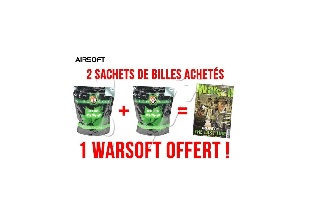 2 sachets BILLES BIO 0.25g 4000 KING ARMS + 1 WARSOFT OFFERT