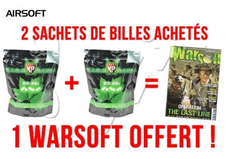 2 sachets BILLES BIO 0.25g 4000 KING ARMS + 1 WARSOFT OFFERT