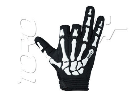 GANTS DEATH GRIP HALF FINGER BLACK WHITE norme CE