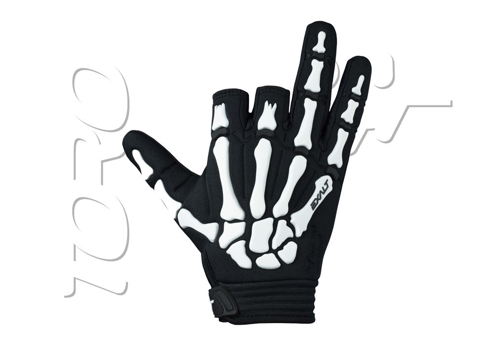 GANTS DEATH GRIP HALF FINGER BLACK WHITE norme CE - Taille S