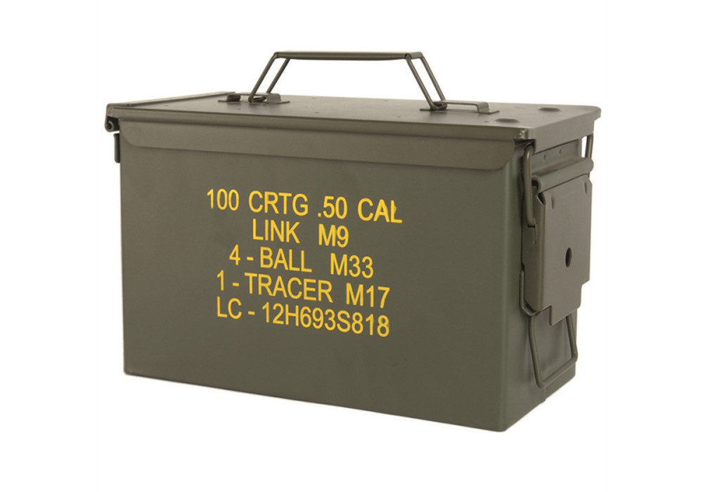 Caisse à munitions US ACIER M2A1 CALIBBRE 0.50 STANDARD