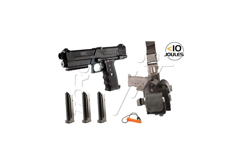 Pistolet TPX 2.0 DELUXE KIT TIPPMANN INCLUS 3 CHARGEURS + HOLSTER - BLACK