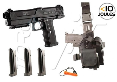 Pistolet TPX 2.0 DELUXE KIT TIPPMANN INCLUS 3 CHARGEURS + HOLSTER - BLACK