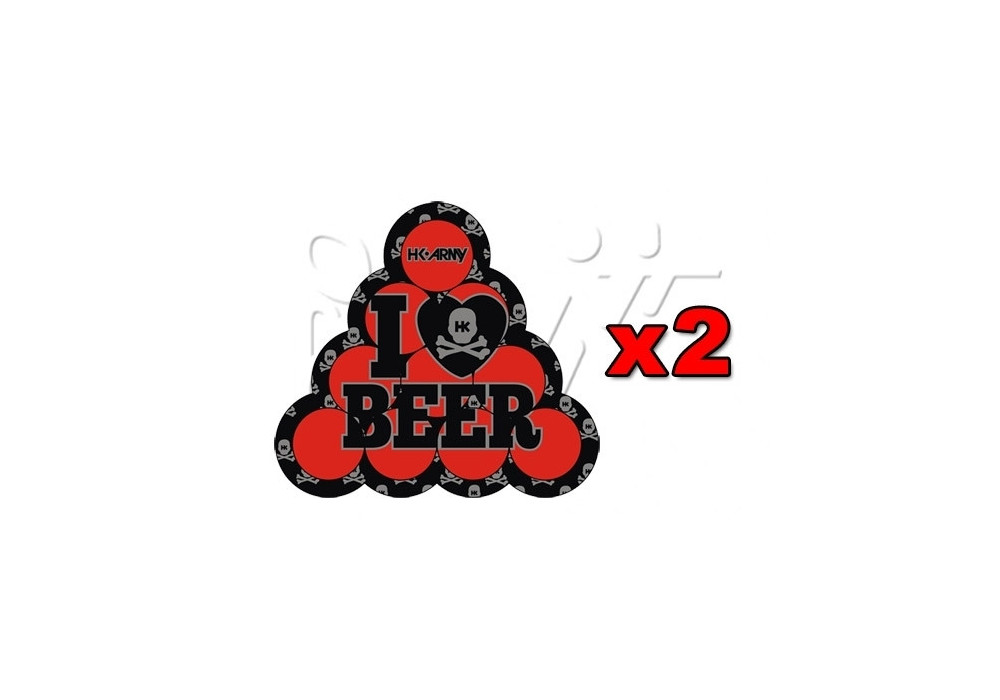 2 Stickers HK BEER PONG RED