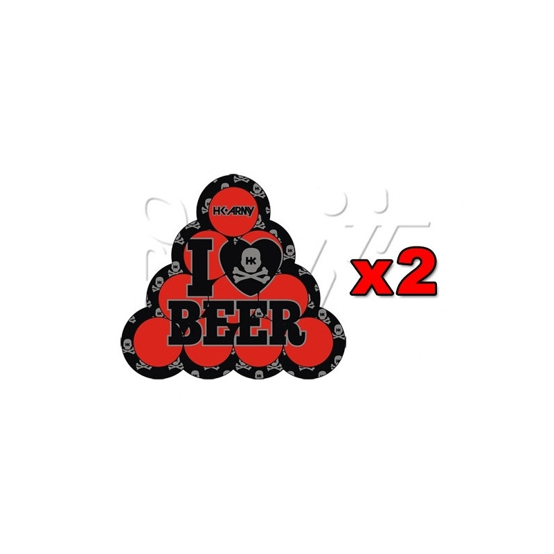 2 Stickers HK BEER PONG RED