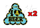 2 Stickers HK BEER PONG TURQUOISE