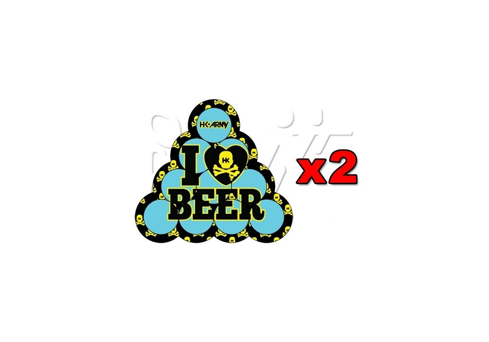 2 Stickers HK BEER PONG TURQUOISE