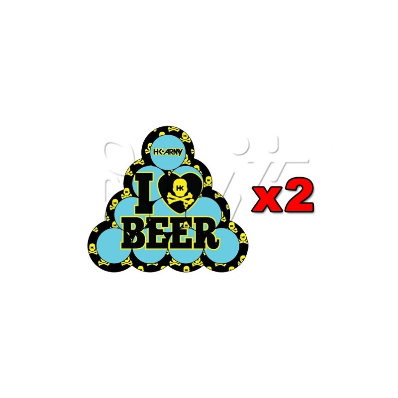 2 Stickers HK BEER PONG TURQUOISE