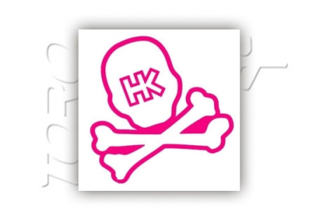 Skull car sticker HK 15 POUCES PINK