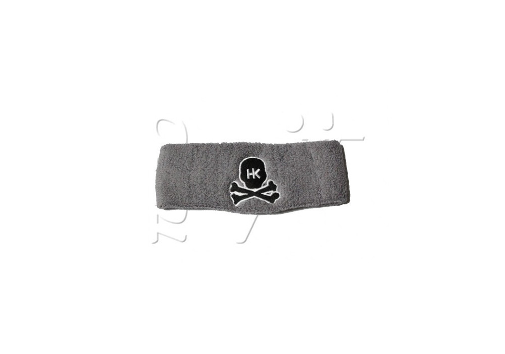 Sweatband HK SKULL GREY BLACK