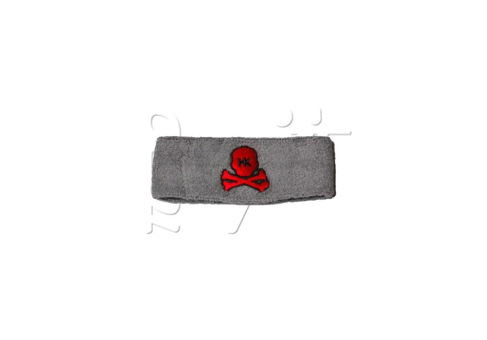 Sweatband HK SKULL GREY RED