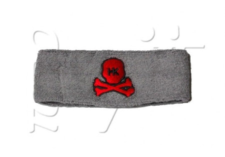 Sweatband HK SKULL GREY RED