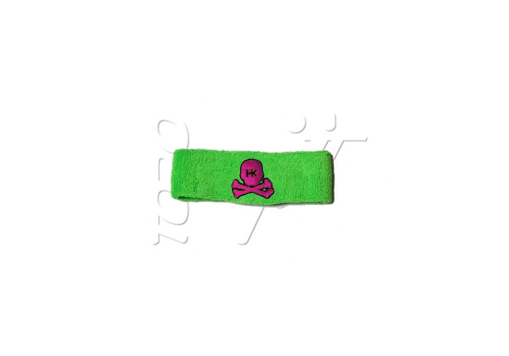 Sweatband HK SKULL LIME PINK