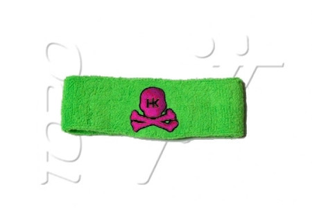 Sweatband HK SKULL LIME PINK