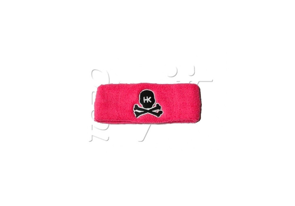 Sweatband HK SKULL PINK BLACK