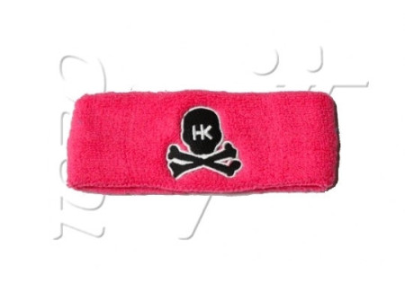 Sweatband HK SKULL PINK BLACK