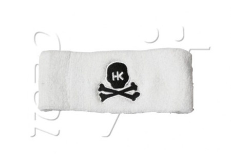 Sweatband HK SKULL WHITE BLACK