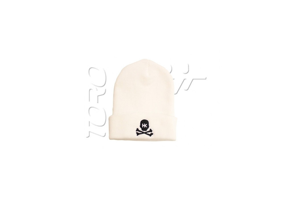 Bonnet HK SKULL WHITE BLACK