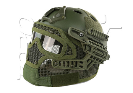 Casque tactique EMERSON G4 PJ INTEGRALE + GRILLE OLIVE