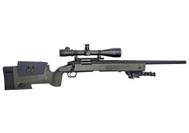 VSR-10 : Lunette de visée et bipied MB03D pour sniper airsoft, olive 